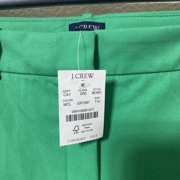 J CREW Kallie Pant Modern Clover Green Stretchy Classic Straight Leg Sz 10T NWT - Picture 6 of 12